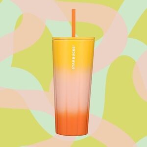 2024 Starbucks Gradient Orange Sherbet Spring Metal Tumbler